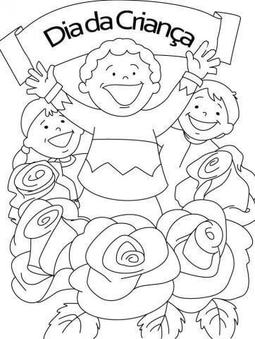 Desenho de Dia das Crianças para imprimir