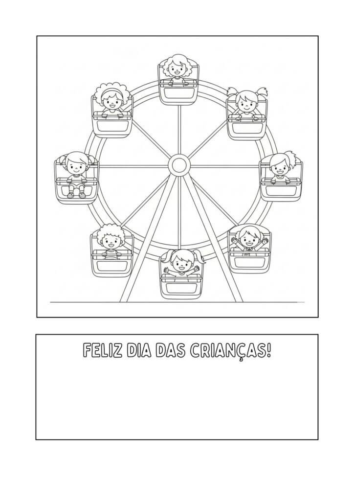 Desenho de Dia das Crianças para imprimir
