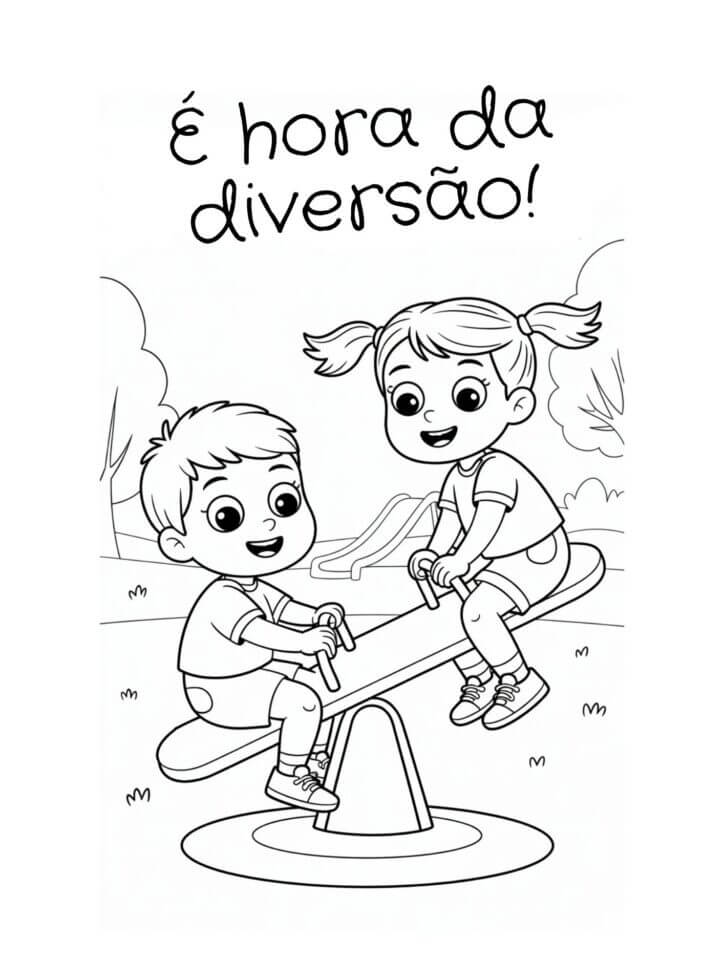 Desenho de Dia das Crianças para imprimir