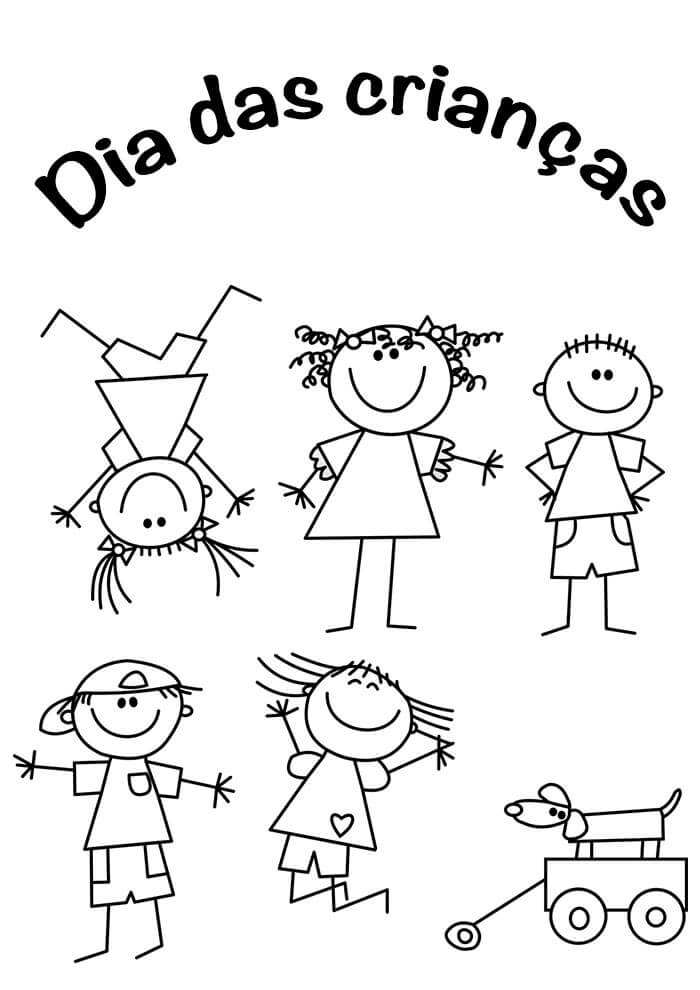 Desenho de Dia das Crianças para imprimir
