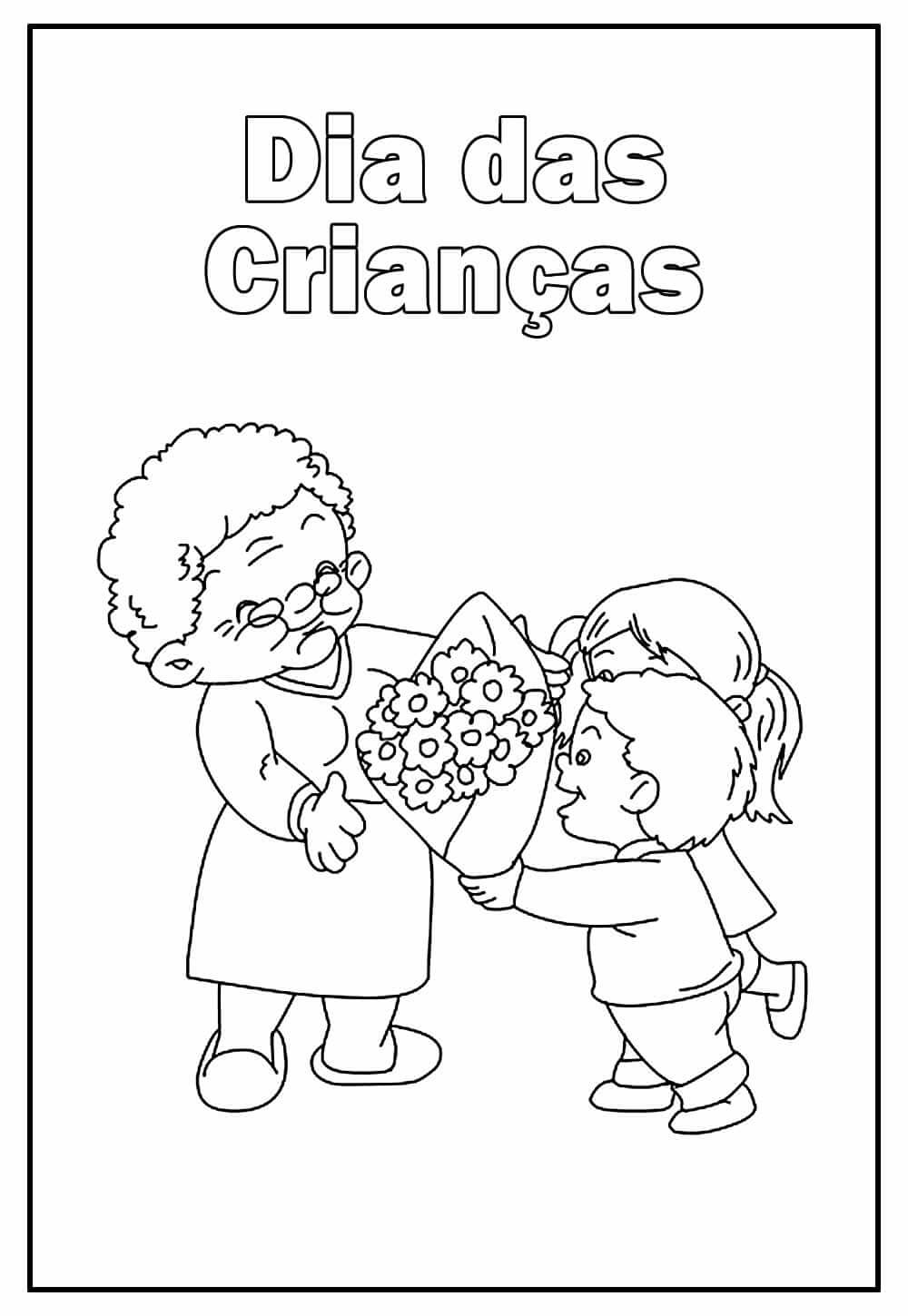 Desenho de Dia das Crianças para imprimir