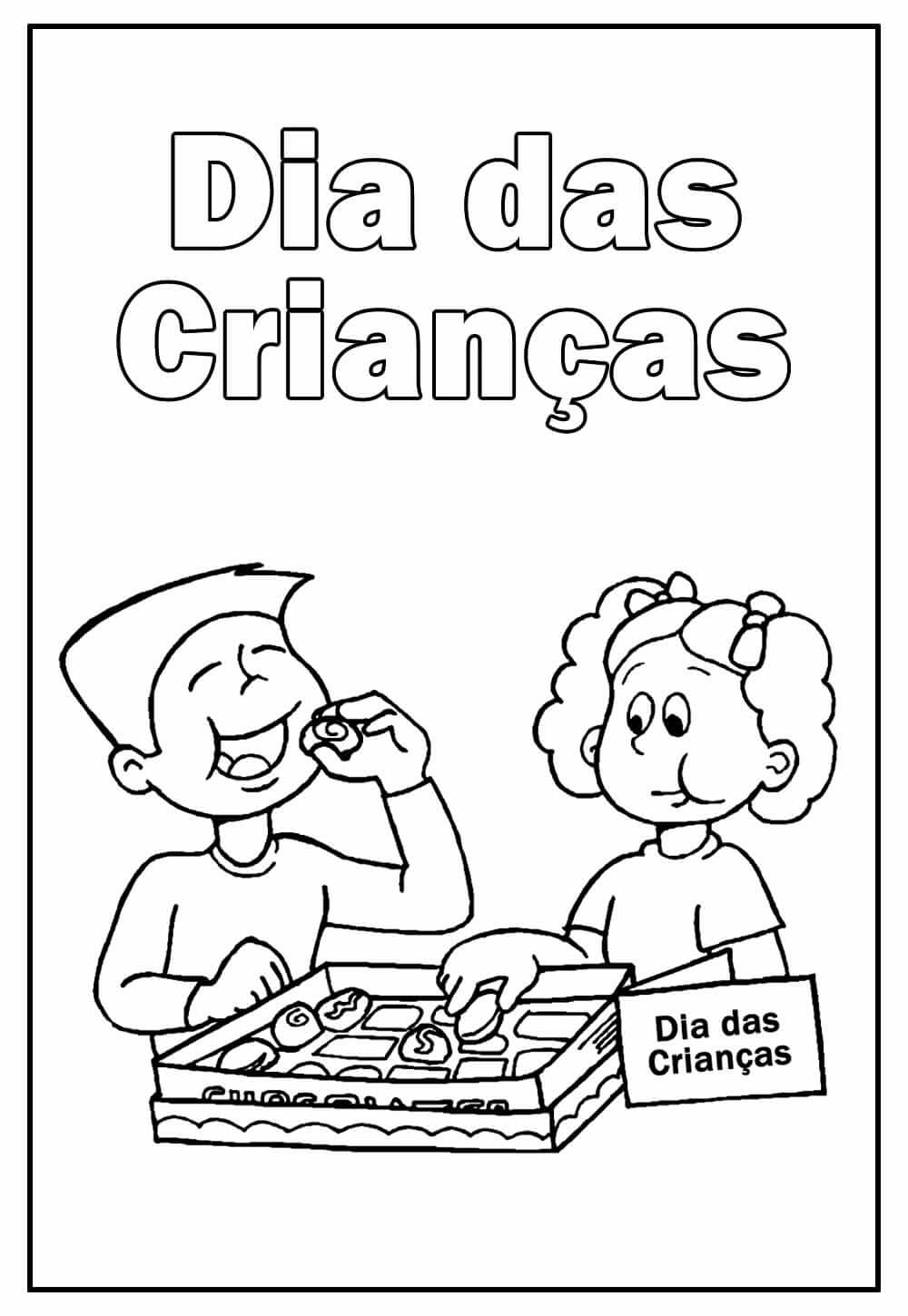 Desenho de Dia das Crianças para imprimir