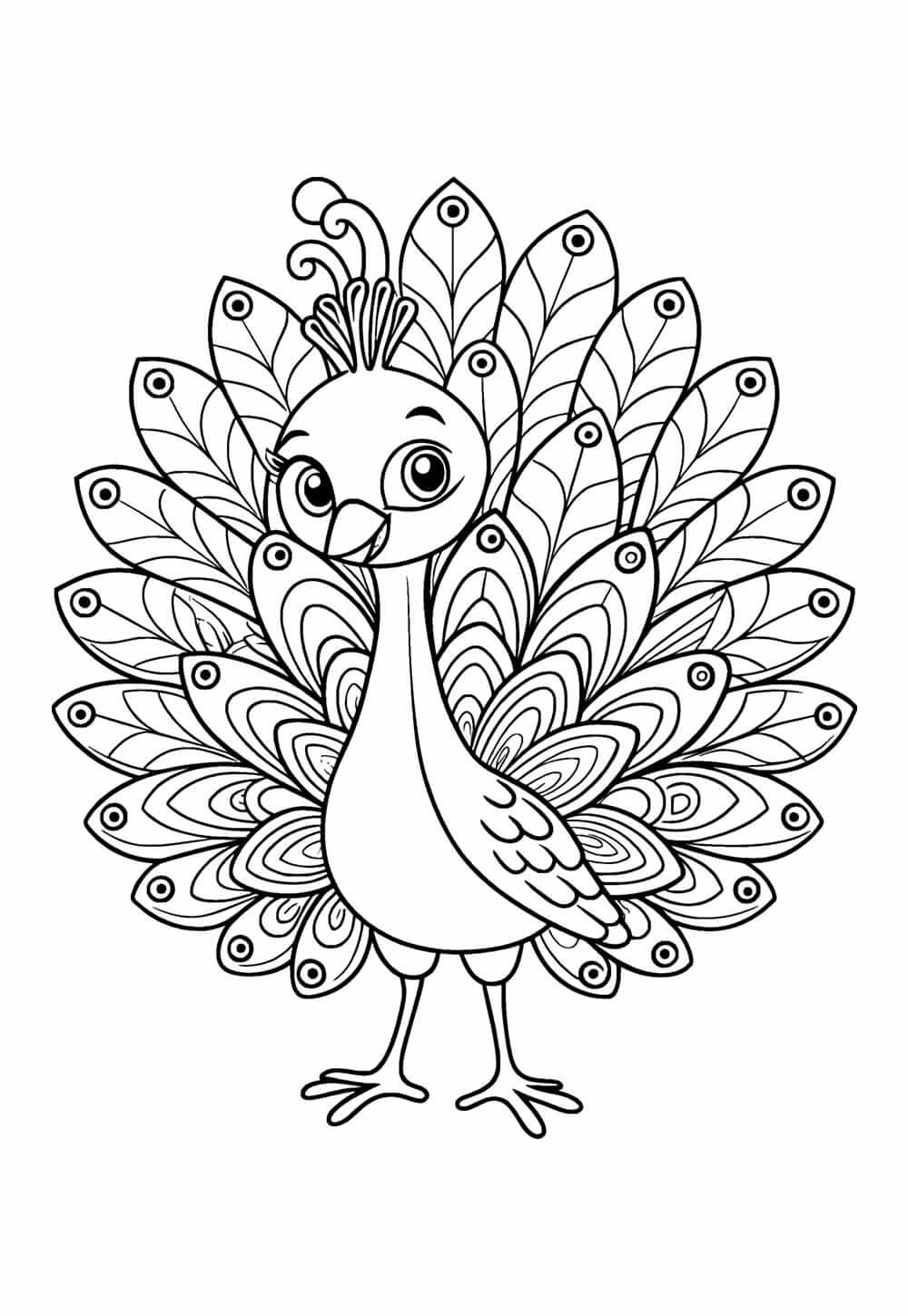 Desenho de Pavão para imprimir