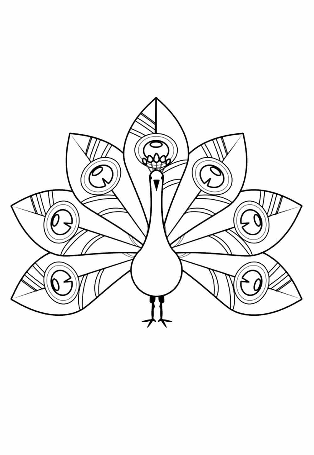 Desenho de Pavão para imprimir