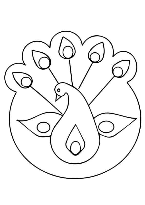 Desenho de Pavão para imprimir