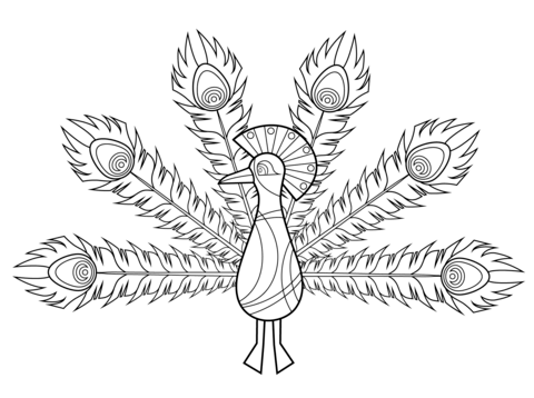 Desenho de Pavão para imprimir