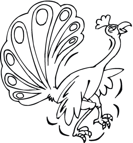 Desenho de Pavão para imprimir