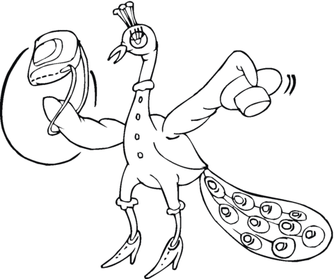 Desenho de Pavão para imprimir