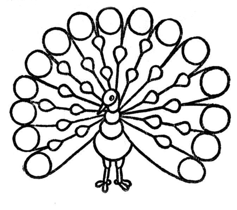 Desenho de Pavão para imprimir