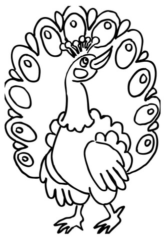 Desenho de Pavão para imprimir