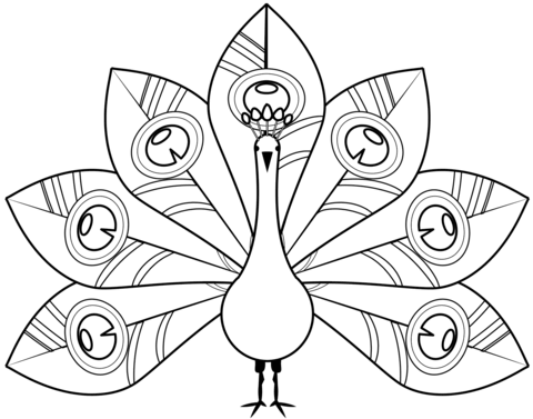 Desenho de Pavão para imprimir