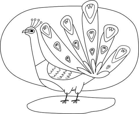Desenho de Pavão para imprimir