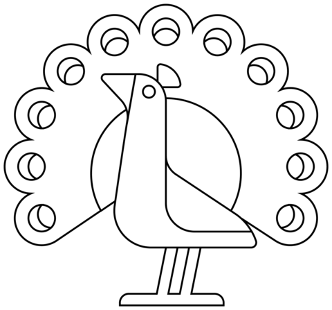 Desenho de Pavão para imprimir