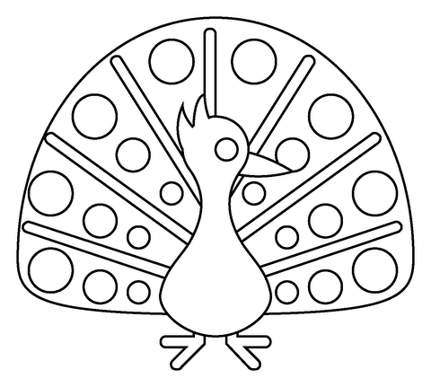 Desenho de Pavão para imprimir