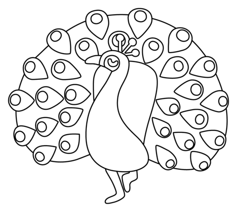 Desenho de Pavão para imprimir