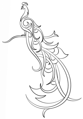 Desenho de Pavão para imprimir