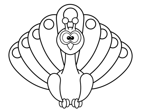 Desenho de Pavão para imprimir