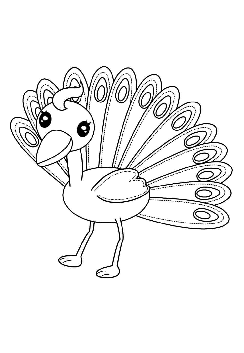 Desenho de Pavão para imprimir