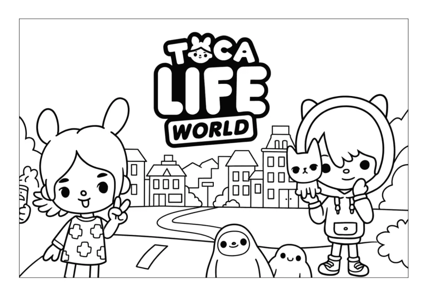 Desenho de Toca Boca World para imprimir