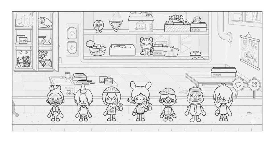 Desenho de Toca Boca World para imprimir