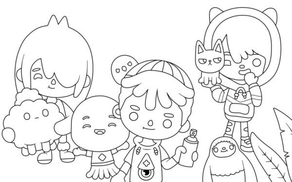 Desenho de Toca Boca World para imprimir