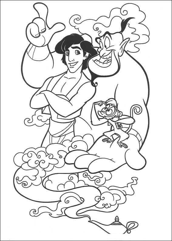 Desenho de Aladdin para imprimir