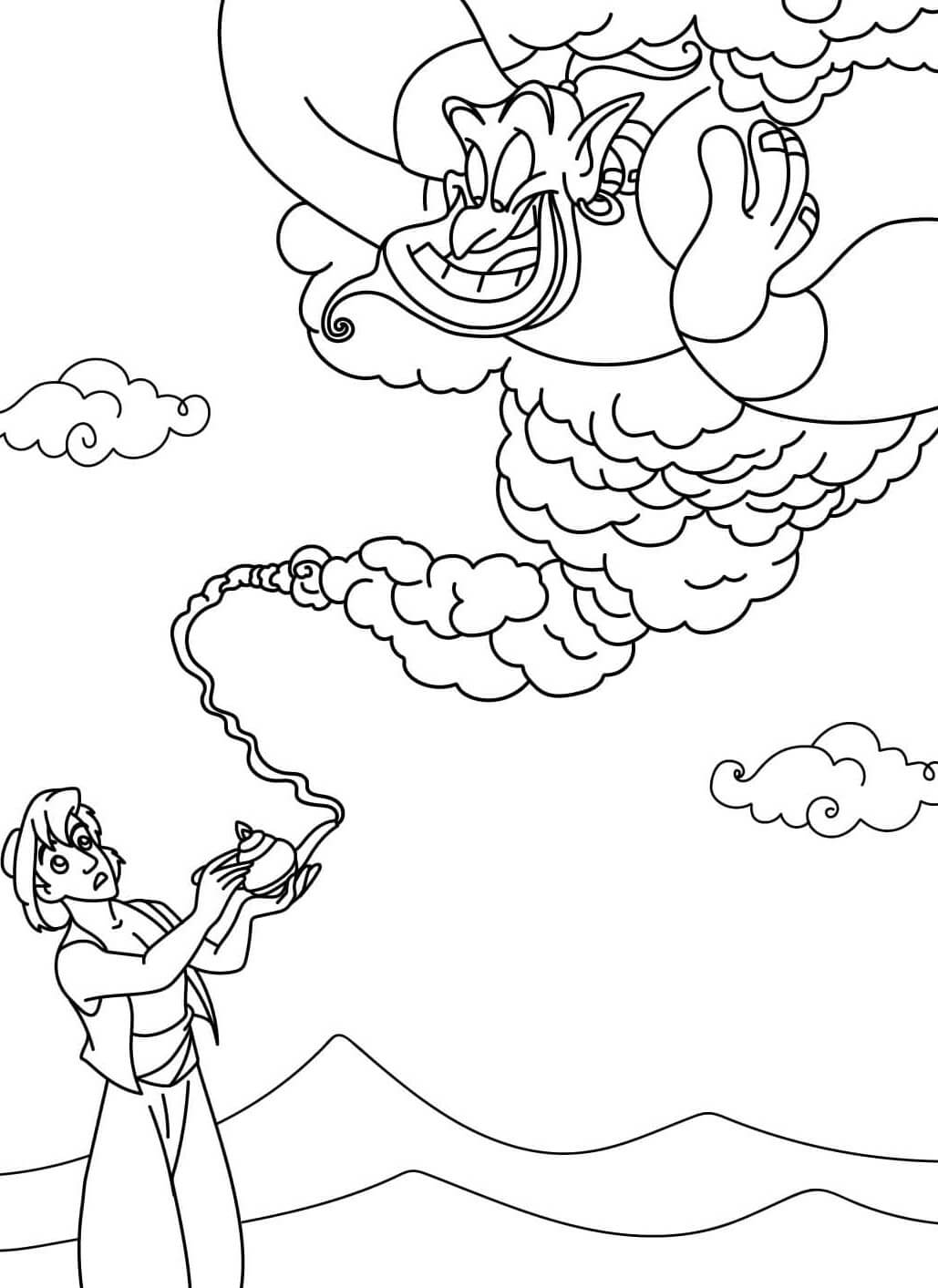Desenho de Aladdin para imprimir