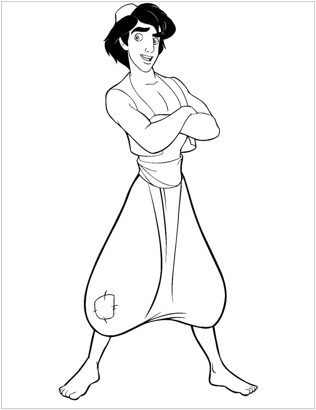 Desenho de Aladdin para imprimir