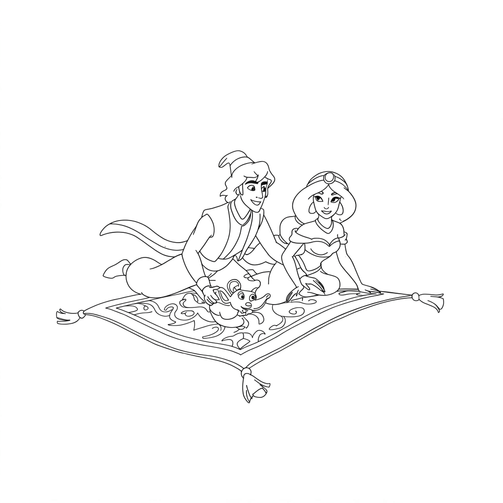 Desenho de Aladdin para imprimir