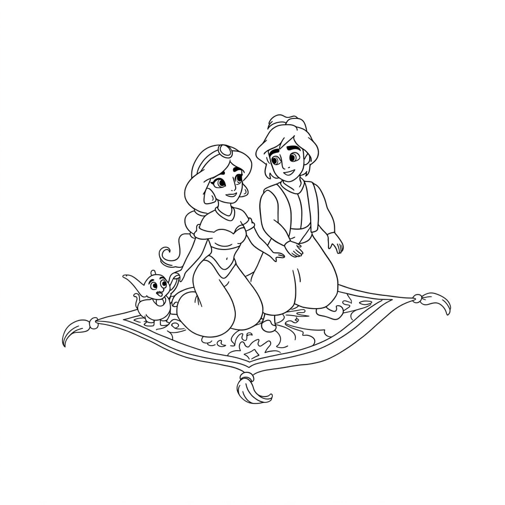 Desenho de Aladdin para imprimir