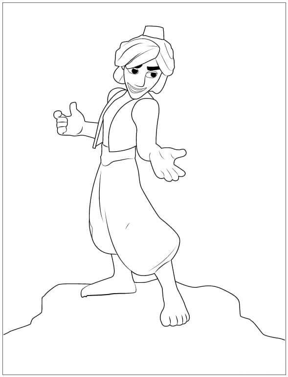 Desenho de Aladdin para imprimir