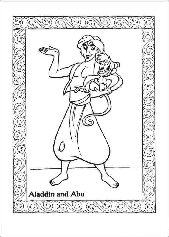 Desenho de Aladdin para imprimir