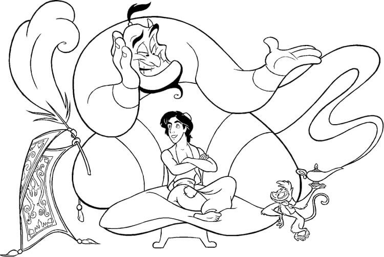 Desenho de Aladdin para imprimir