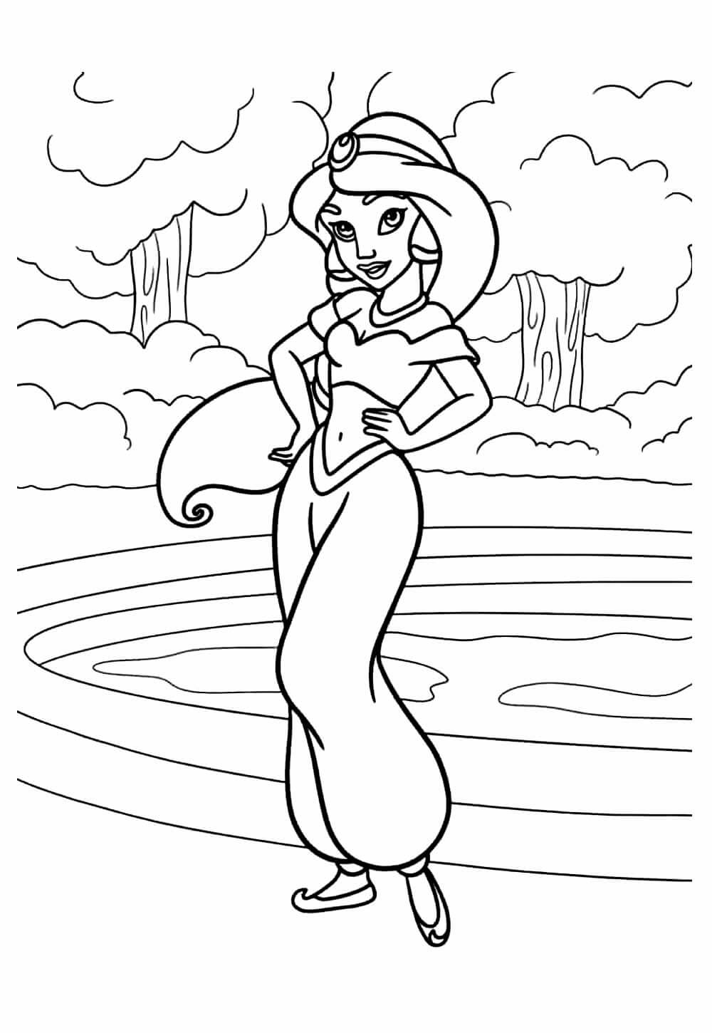 Desenho de Aladdin para imprimir
