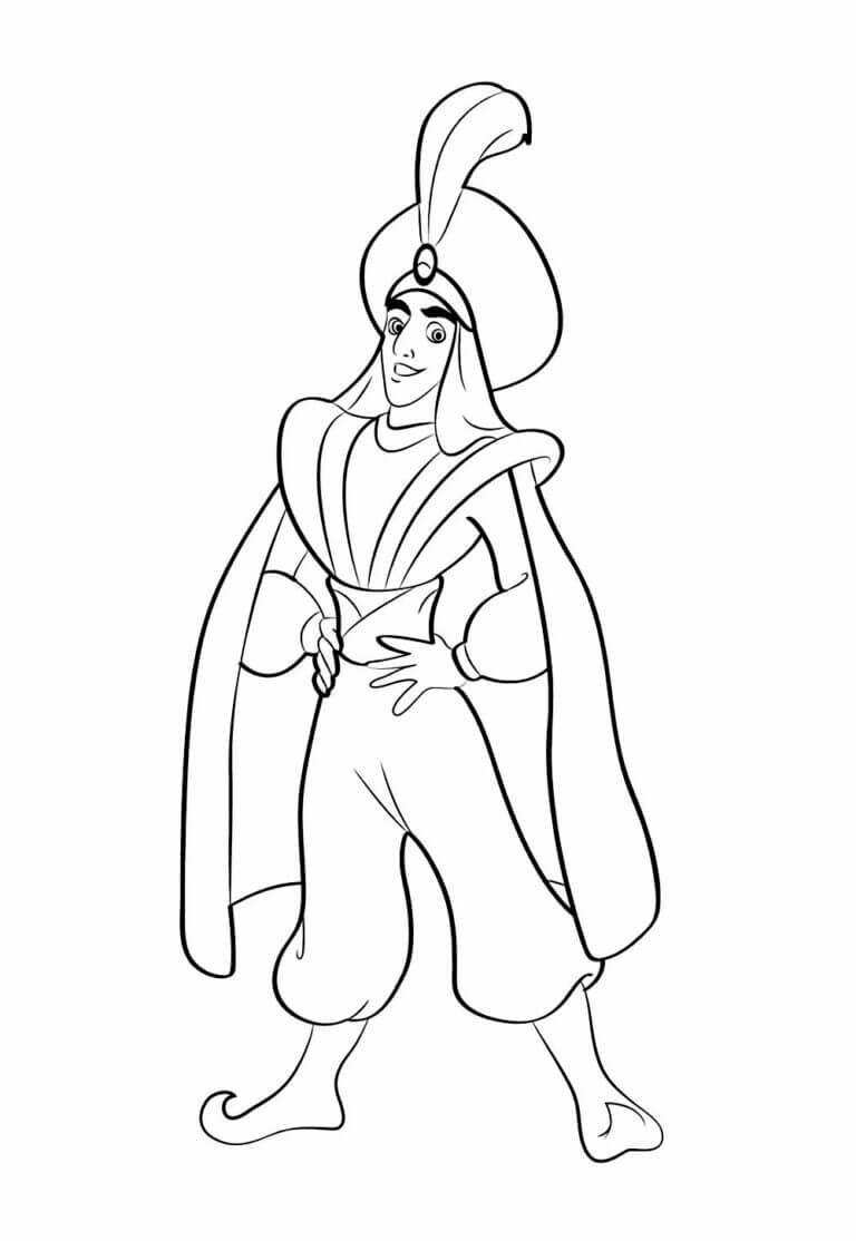 Desenho de Aladdin para imprimir