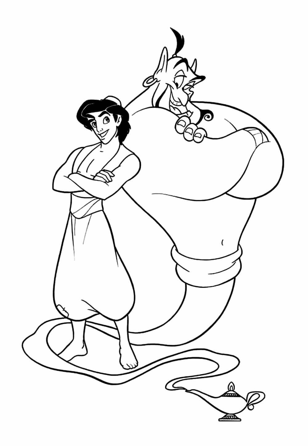 Desenho de Aladdin para imprimir