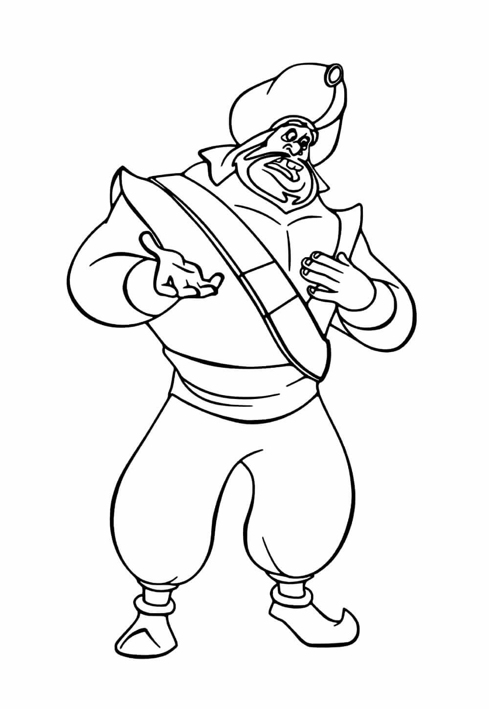 Desenho de Aladdin para imprimir