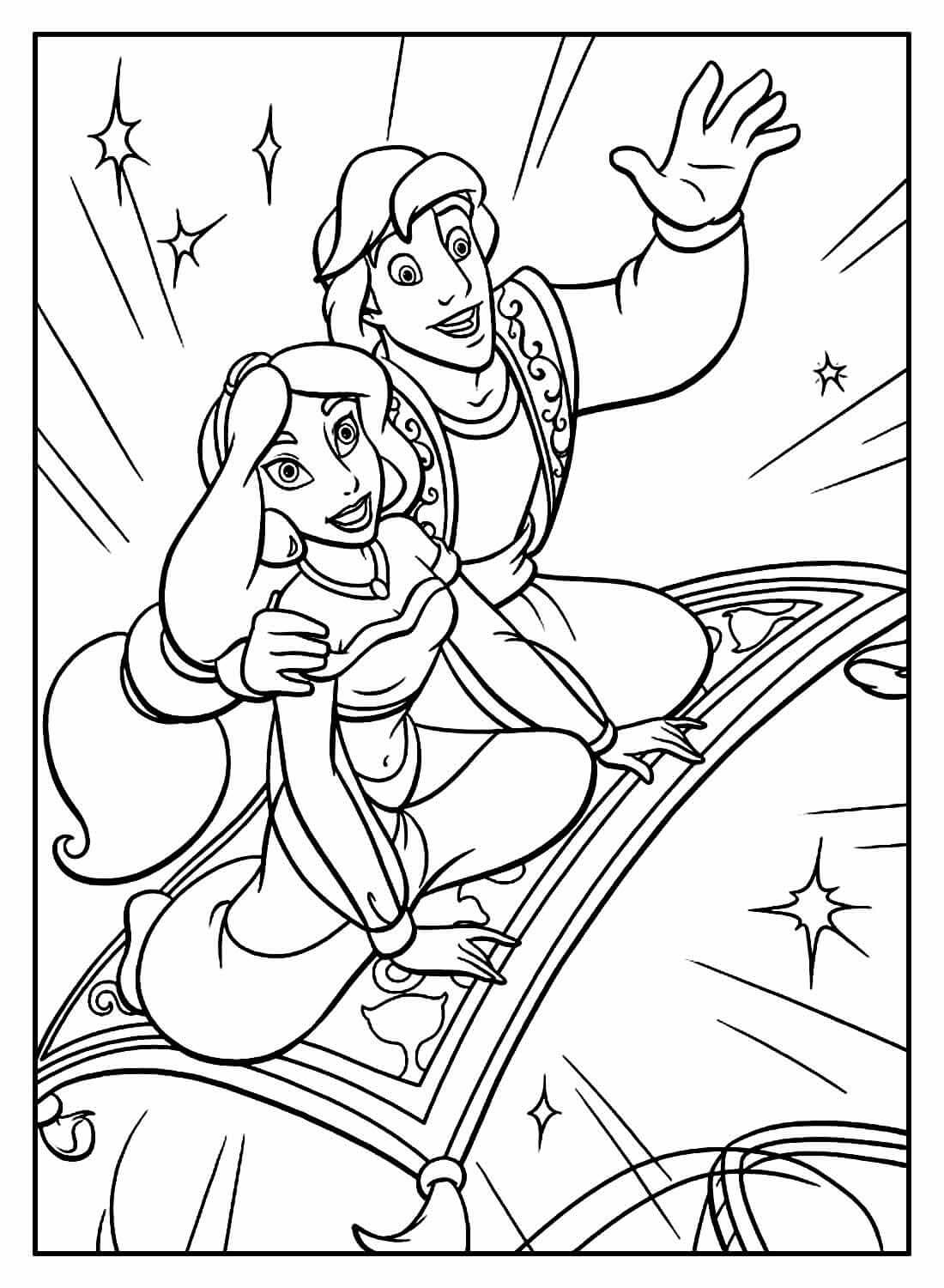 Desenho de Aladdin para imprimir