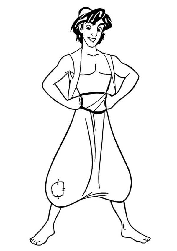 Desenho de Aladdin para imprimir
