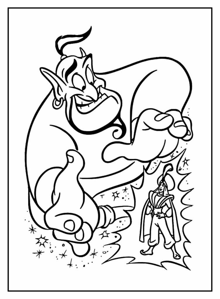 Desenho de Aladdin para imprimir