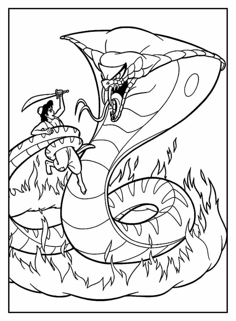 Desenho de Aladdin para imprimir