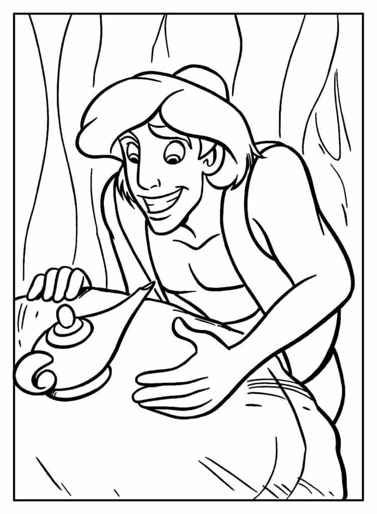 Desenho de Aladdin para imprimir
