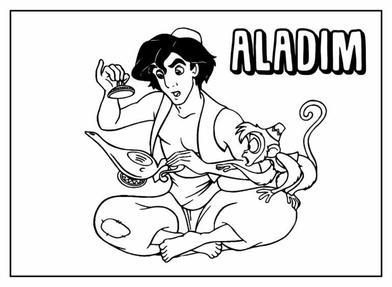 Desenho de Aladdin para imprimir