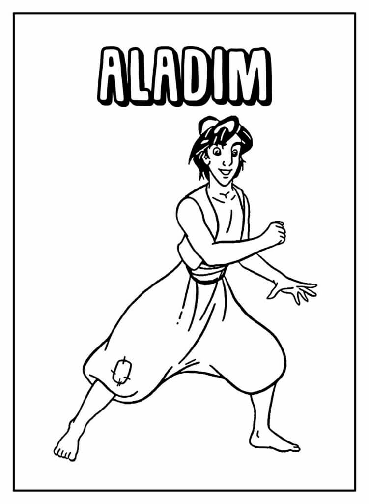 Desenho de Aladdin para imprimir