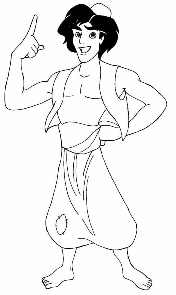 Desenho de Aladdin para imprimir