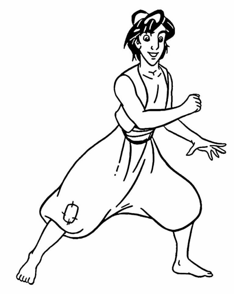 Desenho de Aladdin para imprimir