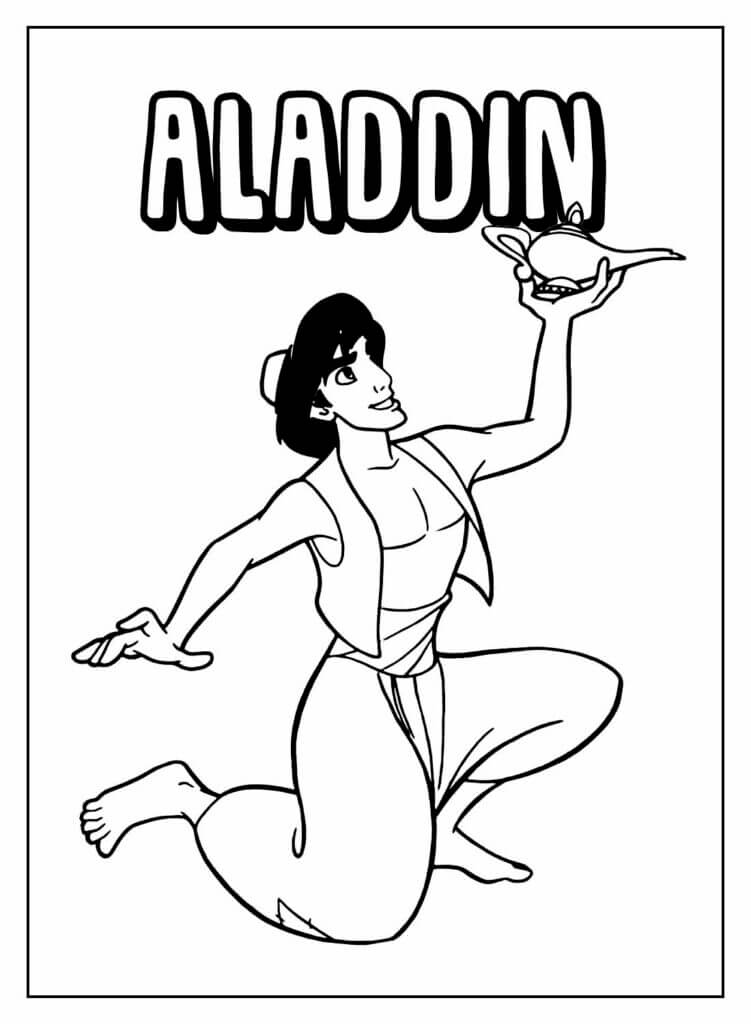 Desenho de Aladdin para imprimir