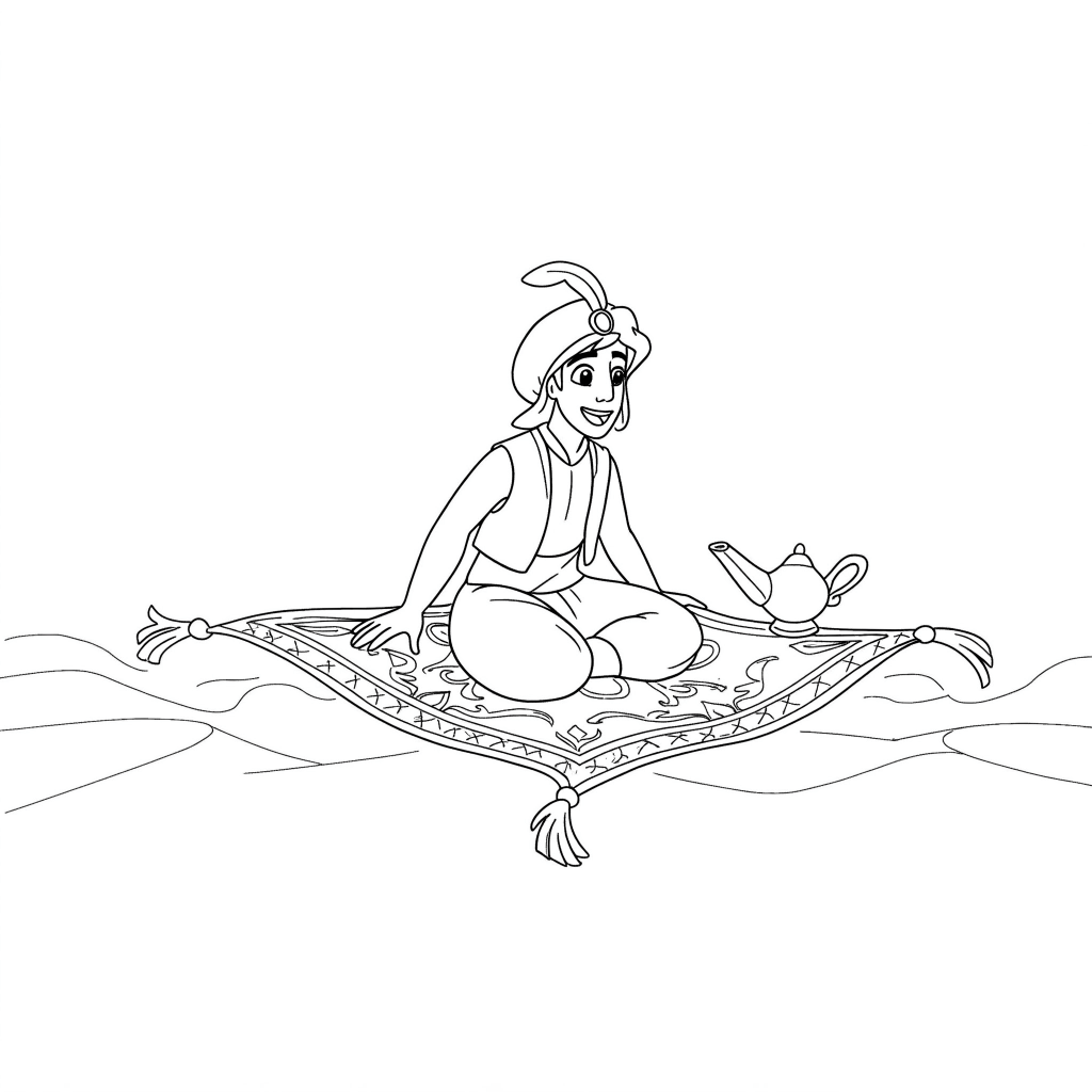 Desenho de Aladdin para imprimir