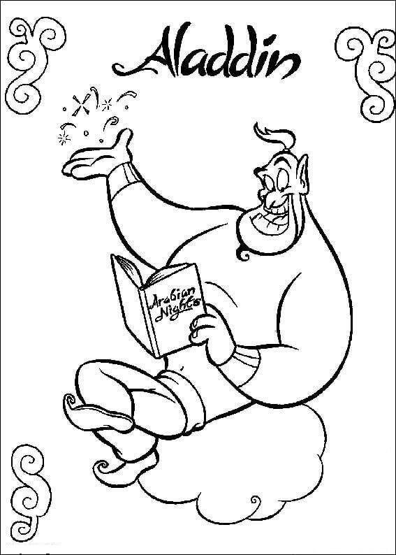 Desenho de Aladdin para imprimir