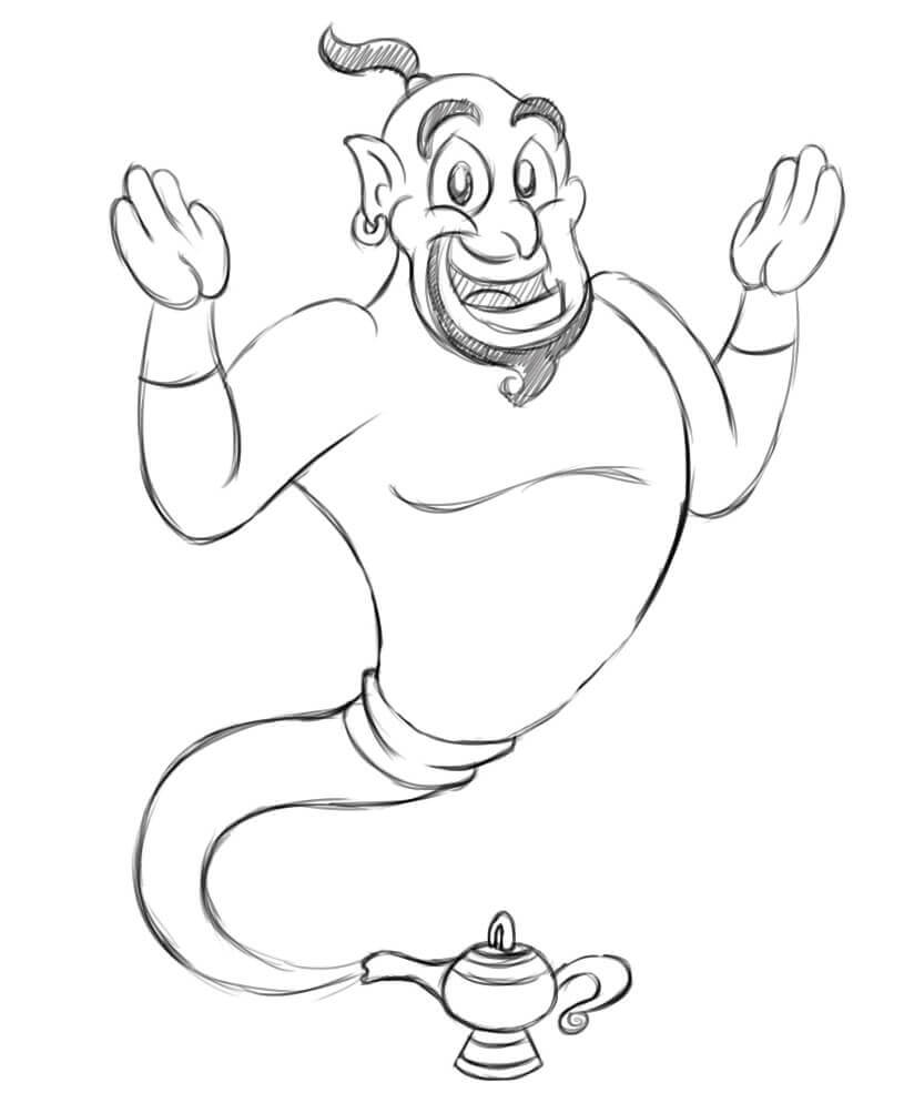 Desenho de Aladdin para imprimir